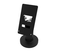 WRWIZDR Metal Countertop Payment Terminal Stand and Angled Mounting Plate | Angled Mounting Plate with Two Lower Retaining Posts, Freestanding Placement, Black Metal Countertop