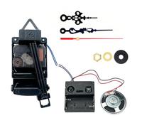 WRWIZDR Multipurpose Quartzs Pendulum Clock Movement, 002 black red | Melodies Chimes Music Box for Crafting Unique Wall Clock Project, Repair Parts Replacement Accessories