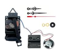 WRWIZDR Multipurpose Quartzs Pendulum Clock Movement, 0121 black red | Melodies Chimes Music Box for Crafting Unique Wall Clock Project, Repair Parts Replacement Accessories