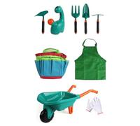 WRWIZDR Realistic Garden Tool Set for Kids Outdoor Play, Green | Realistic Gardening Set with Watering Can and Bucket for Beach Park and Home Adventures, Promoting Family Bonding