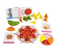 WRWIZDR Round Wooden Inset Puzzle with Removable Fruit-Themed Pieces | Natural Wood Board and Removable Pieces, Bright Fruit Artwork, Hands-on Fitting Play for Players Ages 4-6