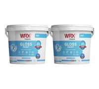 WRX Trade Gloss Paint - Water Based - Black (1000ml) (1 Liter) (Pack of 2)