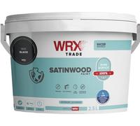WRX Trade Satinwood Paint For Wood - Quick Dry - Pure Acrylic - Water Based (2.5L, Black Ral 9011)