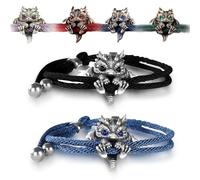 Wryhaul 2025 New Cute Silver Dragon Bracelet, Dragon Lucky Charm Bracelet, Adjustable Silver Delicate DragonBracelet, DragonBracelet for Men (2PCS-C, Adjustable)