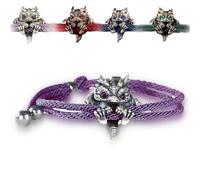 Wryhaul 2025 New Cute Silver Dragon Bracelet, Dragon Lucky Charm Bracelet, Adjustable Silver Delicate DragonBracelet, DragonBracelet for Men (Purple, Adjustable)