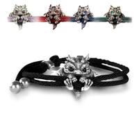 Wryhaul 2025 New Cute Silver Dragon Bracelet, Dragon Lucky Charm Bracelet, Adjustable Silver Delicate DragonBracelet, DragonBracelet for Men (Black, Adjustable)