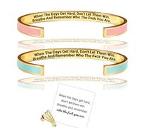 Wryhaul Dont Let The Hard Days Win Bracelet, Motivational Bracelet for Women, Engraved With Hidden Inspirational Message for Best Friend (2PCS-A)
