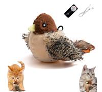 Wryhaul PetsBoro FeatherFun Flyer for Cats, Outfany Feather Fun Flyer, Simulated Chirping Bird Cat Toy, Flapping Bird Cat Toy for Indoor Cats, Moving Bird Cat Toy Interactive (1PCS)