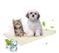Wryhaul Sweet Dreamed Dog Cooling Mat, Pet Cooling Pad, Dual-Sided Cool Relief Mat Summer Sleeping Pad for Dogs & Cats (Beige,XL (150 x 101 cm))