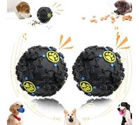 Wryhaul Vetlora Dog Ball, Teeth Cleaning, Giggle Sound Dog Ball Toy, Food Dispenser, Squeaky Wobble Dog Toy, 2PCS-A, L(4.7in)