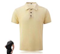 Wryhaul Wearbreeze Shirts for Men, Wearbreeze Polo, Quick Dry Stretch Non-Iron Anti-Wrinkle Shirt Short Sleeve (Beige,3XL)