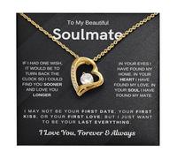 Wryhaul Ziella Forever in My Heart Necklace, Ziella S925 Sterling Silver Pendant Necklace Gift Box, Soulmate Necklace for Wife from Husband, Ziella Jewelry to My Wife Gifts for Valentine's Day (Gold)