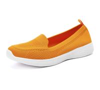 Wryweir Women Slip on Trainers Lightweight Walking Loafers,5.5 Yellow