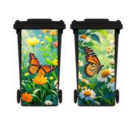 WRYXPL 2 Sheets Wheelie Bin Stickers Butterfly Self Adhesive Dustbin Sticker Decorative Decal for House Decoration, Fridge, Bins Wall, Indoor Outdoor