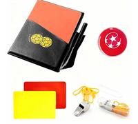 Wrzbest 3 in 1 Football Soccer Referee kit,Referee Whistle,Toss Coin and Yellow Cards with Notebook