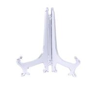 WS Accessories 3"-12" Folding Decorative Plate Display Stand, Holder and Easel available in Black and Clear (Clear, 6 inch)