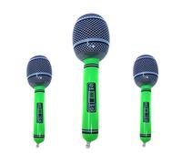 WS Accessories Inflatable Microphone 35cm [Green, Pack of 3]