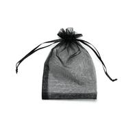 WS Accessories PACK OF 10 Organza Gift Bags, Jewellery Pouches 7x5cm/7x9cm/9x12cm/10x15cm/13x18cm (Black, 10x15cm)