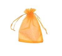 WS Accessories PACK OF 10 Organza Gift Bags, Jewellery Pouches 7x5cm/7x9cm/9x12cm/10x15cm/13x18cm (Orange, 13x18cm)