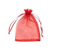 WS Accessories PACK OF 10 Organza Gift Bags, Jewellery Pouches 7x5cm/7x9cm/9x12cm/10x15cm/13x18cm (Red, 10x15cm)