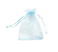 WS Accessories PACK OF 10 Organza Gift Bags, Jewellery Pouches 7x5cm/7x9cm/9x12cm/10x15cm/13x18cm (Sky Blue, 13x18cm)
