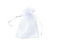 WS Accessories PACK OF 10 Organza Gift Bags, Jewellery Pouches 7x5cm/7x9cm/9x12cm/10x15cm/13x18cm (White, 10x15cm)