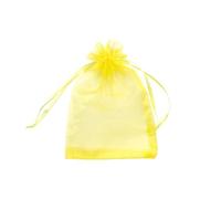 WS Accessories PACK OF 10 Organza Gift Bags, Jewellery Pouches 7x5cm/7x9cm/9x12cm/10x15cm/13x18cm (Yellow, 10x15cm)