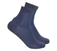 WS-AW20 - Ladies Party Glitter Ankle Crew Socks Sparkle Navy with Silver Glitter 4-8