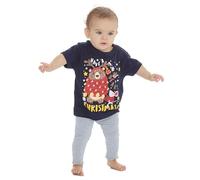 WS-AW23 Kids Infant Girls Boys Christmas T-Shirt Xmas Novelty Print Tee Short Sleeve Top 100% Cotton Navy Have a Bear-y Christmas 18-24 Months