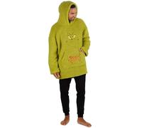 WS-AW24 Adults Unisex Novelty Grinch Oversized Blanket Hoodie Borg Fleece Green One Size
