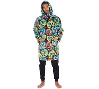 WS-AW25 Adult Mens Printed Novelty Oversized Blanket Hoodie Hooded Baggy Lounge Fleece Sweatshirt Black Gaming One Size