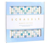 WS Game Company Scrabble Bianco Edition with Rotating Wooden Game Board