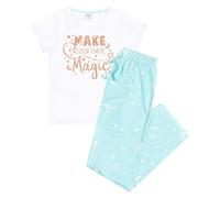 WS-SS21 Ladies Womens Pyjama Pajamas Pj Celestial Tee Tshirt & Long Pants Set Cotton XL