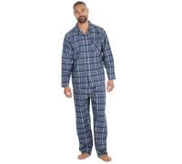 WS-SS24 Mens 2-Piece Pyjamas Long Sleeved Shirt & Long Pants Set Flannel PJ's Nightwear Check Large