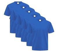 WS-SS24 Mens Plain T-Shirt Short Sleeved Crew Neck 100% Cotton Tee Multibuy 5 Pack - Royal Blue Small