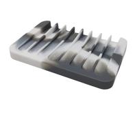 WS UK 1 x Silicone Soap Dish for Bathroom, Kitchen or Shower [Black/White]