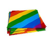 WS UK Microfibre Cleaning Cloth 10x10cm [Rainbow Diagonal, Pack of 1]