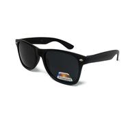 WS UK Polarised Classic Style Sunglasses with UV400 Protection - Unisex (Matte Black Frame Black Lens)