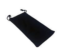 WS UK Soft Microfibre Sunglasses Case with Drawstring [Black, Pack of 1]