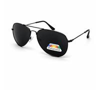 WS UK Unisex Polarised Metal Frame Sunglasses UV400 Protection, Lightweight Metal Frame, Classic Black Lens Driving Glasses, Fishing, Cycling, Outdoor Activities