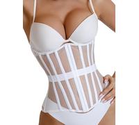 WS Waist Secrets Women Underbust Corset Modern, White 2, One Size-XS