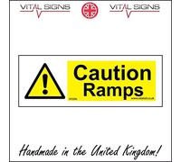 WS006 Caution RAMPS Speed Bumps Slow Down Traffic Calming Warning Safety Sign 300mm x 100mm 3mm Standard Foamex Foamboard