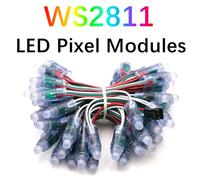 WS2811 DC5V/12V 12mm Full Color LED Pixels String Lights IP68 Waterproof RGB Digital Addressable LED Module Light 50/100/1000pcs 100pcs DC5V WS2811