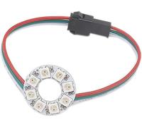 WS2812B 35 LEDs Pixel Ring Black PCB Addressable LED Modules WS2812 IC RGB Full Colour Round LED Circle DC 5V (8 LEDs, White PCB)