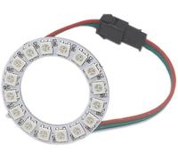 WS2812B 35 LEDs Pixel Ring Black PCB Addressable LED Modules WS2812 IC RGB Full Colour Round LED Circle DC 5V (16 LEDs, White PCB)