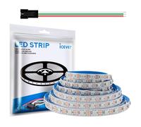 WS2812B 5M 5V 60LEDs/m-300 Pixels, Individually Addressable RGB IC LEDs with 5050SMD, Flexible PCB White, IP30, Dream Colour for DIY Project of Pursued Colors.