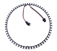 WS2812B 8/16/24/35/45/60/90/241 LED Pixel Ring Address LED Module WS2812 IC RGB Full Colour Round LED Circle DC5V (60 LEDs, Black)