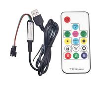 WS2812B Addressable LED Controller RF Remote Wireless Mini Controller 5V DC for WS2812 Dream Color Rainbow RGB LED Pixel Strip Panel Light, 3pin JST Connector