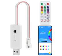 WS2812B WS2811 RGB IR Remote Control SP620 Double Output Bluetooth 5V LED Controller Music Sync DIY Timer with iOS and Android App Control for 3PIN Addressable LED Strip Pixels Light (SP620)