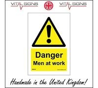 WS416 Warning Sign DANGER MEN AT WORK Signs 200mm x 300mm MAGNETIC - VEHICLE GRADE